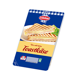 Das Bild zeigt den milden Schärdinger Toastkäse in Scheiben