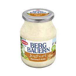 Das Bild zeigt das Schärdinger Bergbauern Joghurt Karamell-Keks