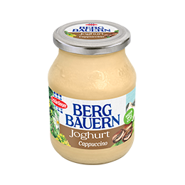 Das Bild zeigt die Schärdinger Bergbauern Joghurt Sorte Cappuccino