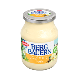 Das Bild zeigt die Schärdinger Bergbauern Joghurt Sorte Vanille