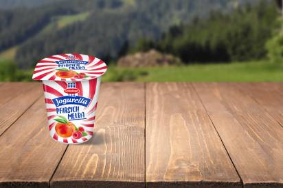Jogurella Pfirsich Melba Fruchtjoghurt Headerbild