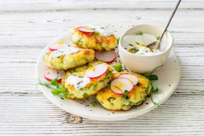 Cottage Cheese-Taler mit Spinat