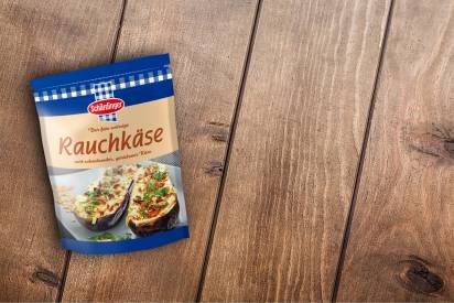 Das Bild zeigt den Schärdinger Rauchkäse gerieben