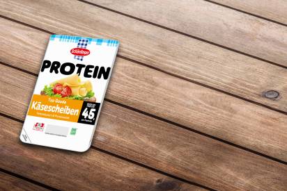 Das Bild zeigt die Schärdinger Protein Typ Gouda Scheiben