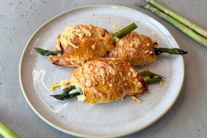 Spargel im Blätterteig