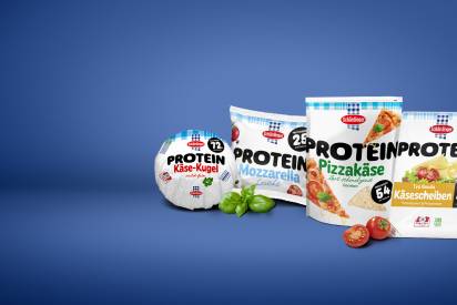 die Protein Käse Range von Schärdinger abgebildet