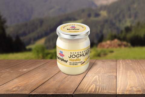 Berghof Bergbauern Vanille Joghurt im Glas Header