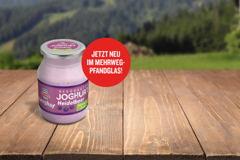 Berghof Bergbauern Heidelbeer Joghurt im Glas
