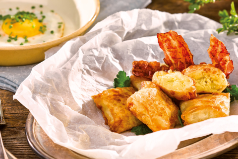 Mozzarella-Kartoffel-Strudelteigkissen 