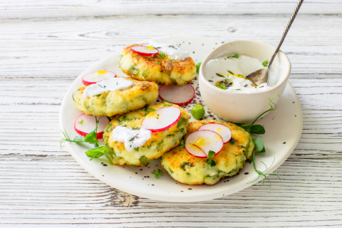 Cottage Cheese-Taler mit Spinat