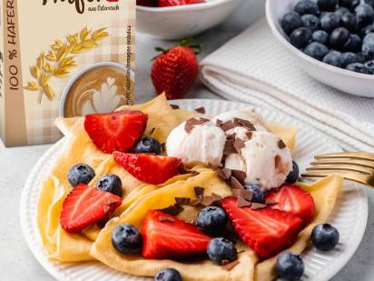 Palatschinken mit Hafereis