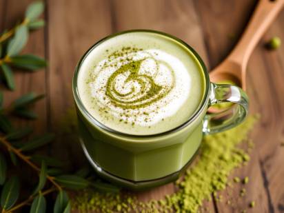 Spiced Matcha Latte mit dem Schärdinger Formil Hafer Barista Drink