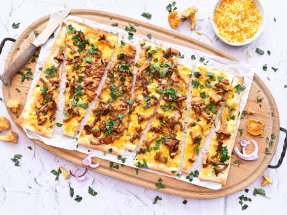 Eierschwammerl Flammkuchen
