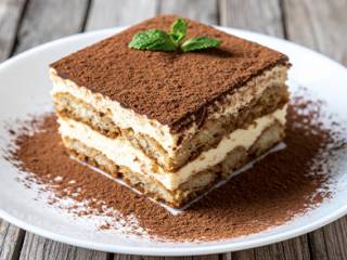 Das Bild zeigt ein Tiramisu mit Schärdinger CremiG
