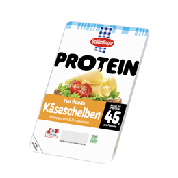 Das Bild zeigt die Schärdinger Protein Typ Gouda Scheiben