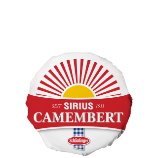 Das Bild zeigt den Schärdinger Sirius Camembert in der 100g Verpackung